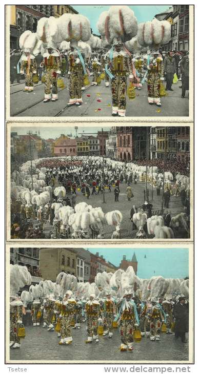 Binche - Le Carnaval - 9 Cartes ( Cortège, Tenue Du Matin ,petits Gilles,rondeau , Etc … ) - Epoque : Années 50 - Binche