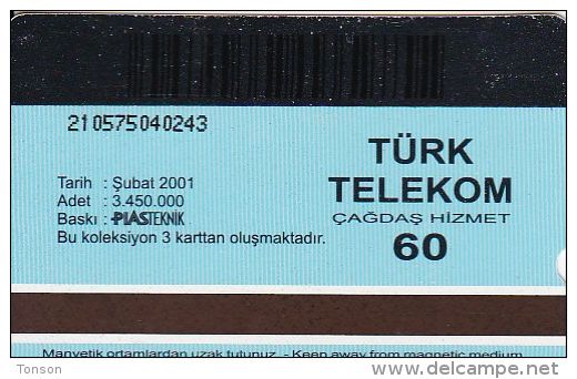 Turkey, N-144b,  Satellites, Turksat 2A - Laubch 11.01.2001, 2 Scans.   Plasteknik - Turkey