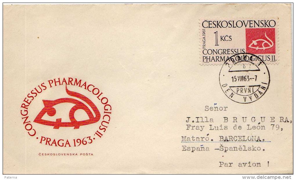 R 181 Carta Praha  1963, Checoslovaquia,  Farmacia, Medicina,Pharmacologicus - Covers & Documents