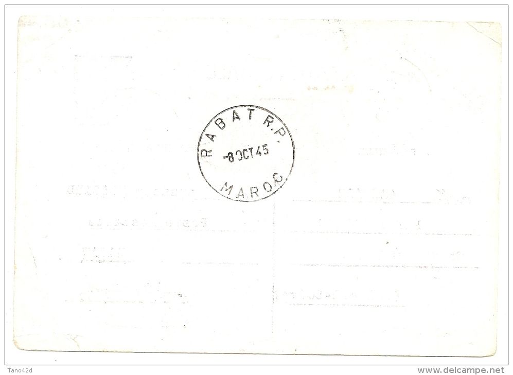 LSAU8 - EP CP MAZELIN 1f50 REPIQUAGE JOURNEE DE L'AVIATION CHOLET - CHOLET / RABAT 7/10/1945 - Overprinter Postcards (before 1995)