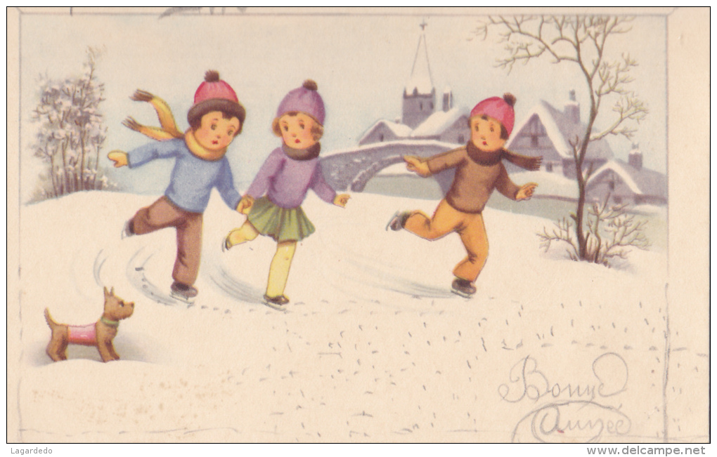 ENFANTS DANS LA NEIGE 1946 CHARME 915 J L P - 1900-1949