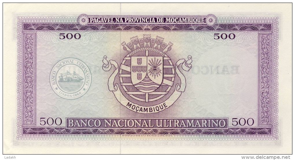 BILLET # MOZAMBIQUE # 500 ESCUDOS # PICK :118  # 1976 #  NEUF # CALDAS XAVIER # - Mozambico