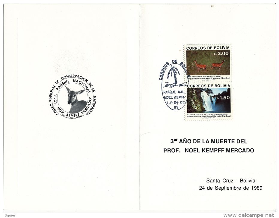 Bolivia, National Park Noel Kempff, Nature, Animals, FDC, Ministry Of Transport,1989,Beautiful Condition - Bolivië