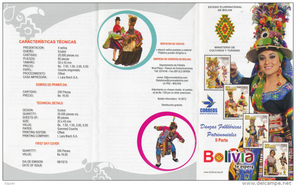 Dances, Folklore,Plurinational State, 2013,Beautiful Condition - Bolivië