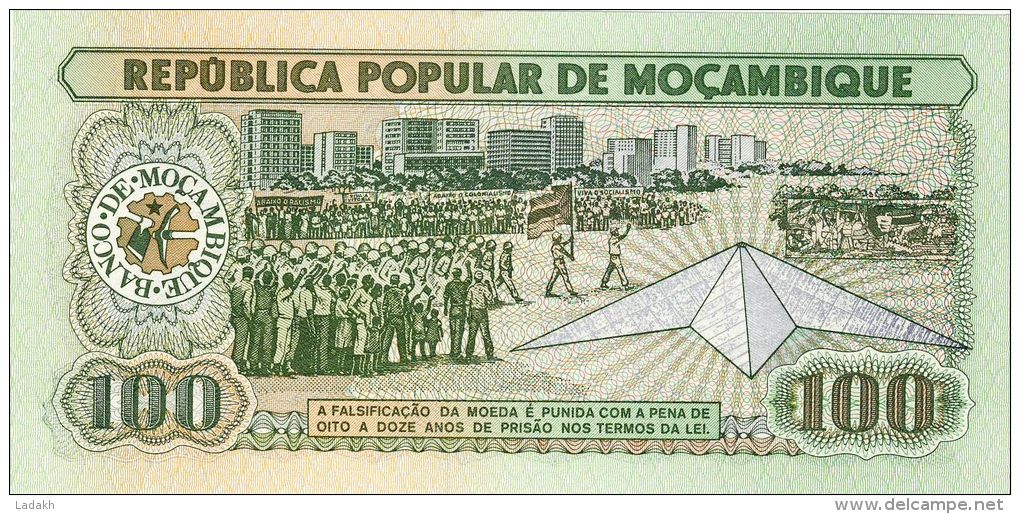 BILLET # MOZAMBIQUE # 100 METICAIS # PICK : 130    # 1989 #  NEUF # - Moçambique