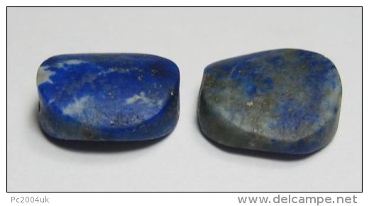 2 OLD COLLECTIBLE AFGHAN LAPIS LAZULI BEADS .....406E - Otros & Sin Clasificación