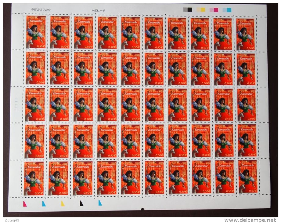 FRANCE 2003 FEUIL COMPLETE DE 50 TIMBRES  ESMERALDA YT N°3589  ** - Full Sheets