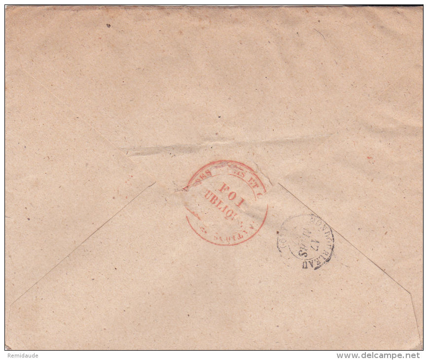 1867 - ENVELOPPE De SERVICE Avec MARQUE Des CAISSES D'AMORTISSEMENT Pour VENDÔME (LOIR ET CHER) - Burgerlijke Brieven Zonder Portkosten