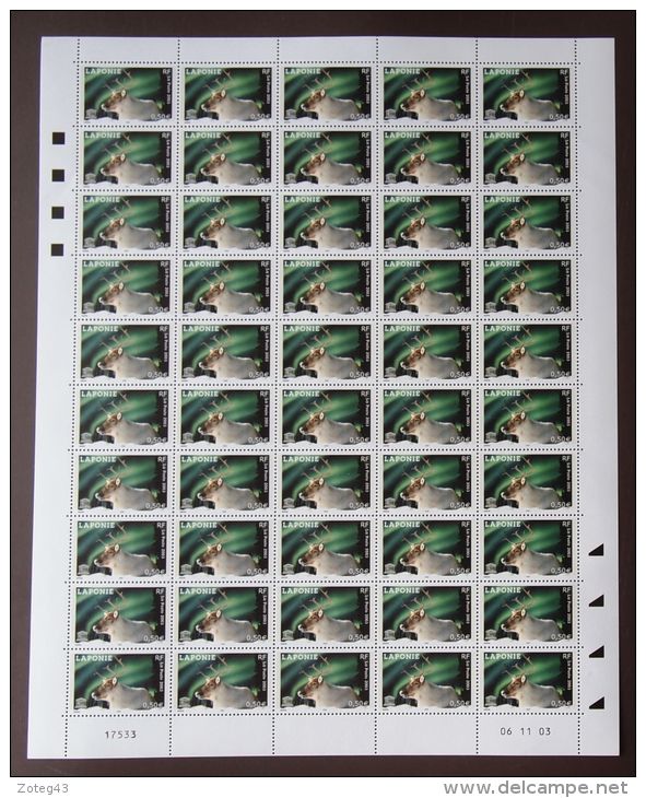 FRANCE 2003 FEUILET 50 TIMBRES DE SERVICE DE L´UNESCO RENNE    YT N°128  ** - Feuilles Complètes