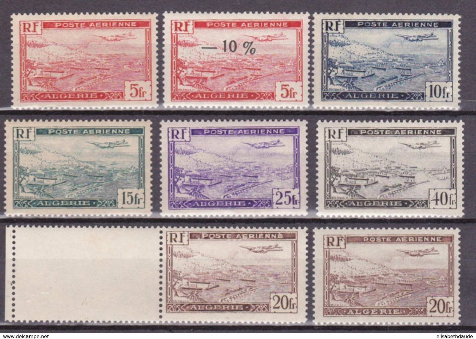 ALGERIE - 1946 - POSTE AERIENNE YVERT N° 1/6 Avec RARE 4A ** MNH - COTE = 308 EUROS - Poste Aérienne