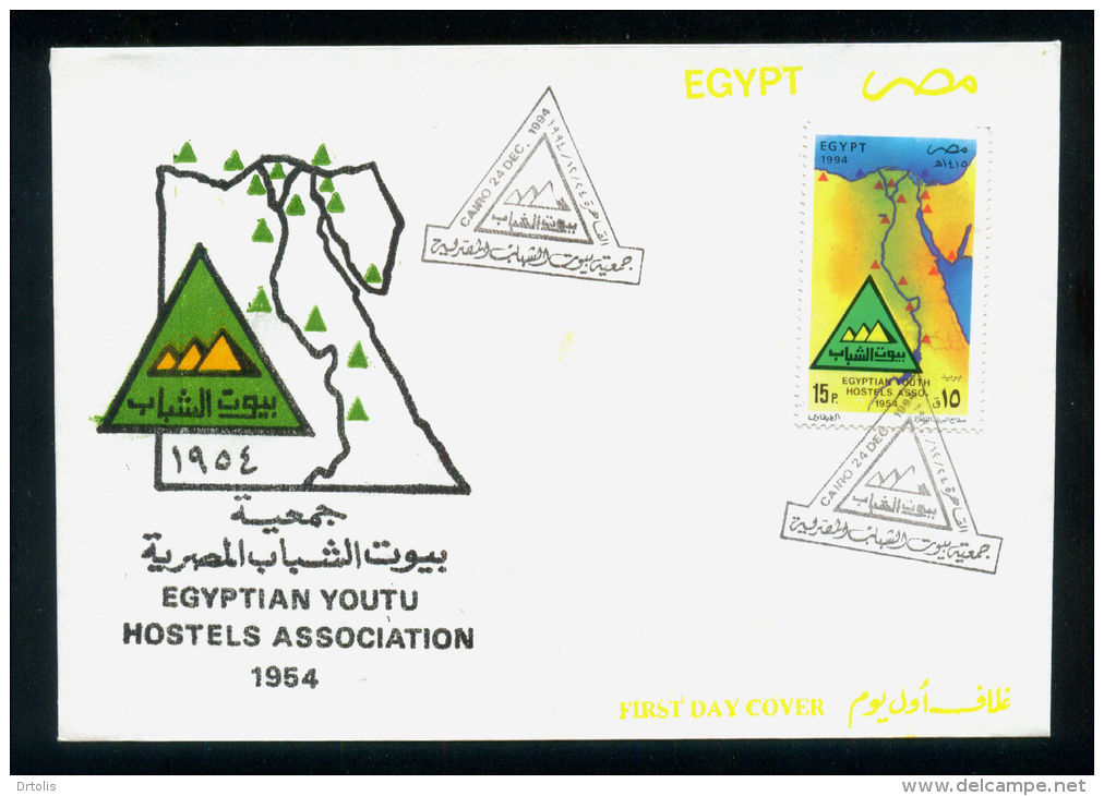 EGYPT / 1994 / EGYPTIAN YOUTH HOSTELS ASSOCIATION / MAP / FDC. - Brieven En Documenten