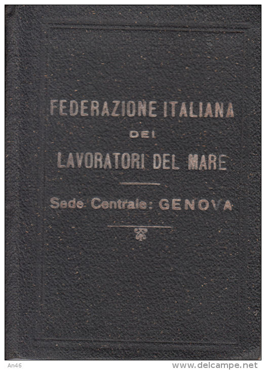 TESSERA FEDERAZIONE ITALIANA DEI LAVORATORI DEL MARE SEDE-GENOVA-LOANO- VEDI - Collections