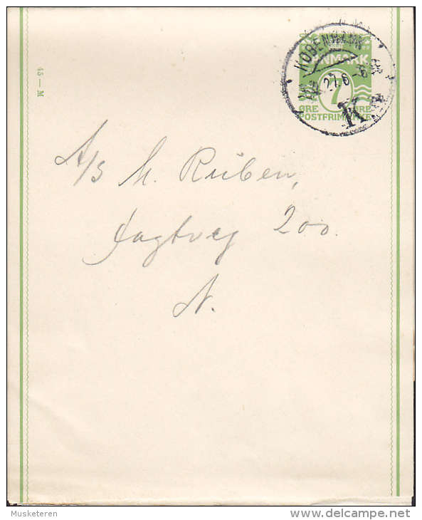 Denmark Postal Stationery Ganzsache Entier Wrapper Streifband 7 Ø Wellenlinien (45-M) KØBENHAVN K. 1927 (2 Scans) - Ganzsachen