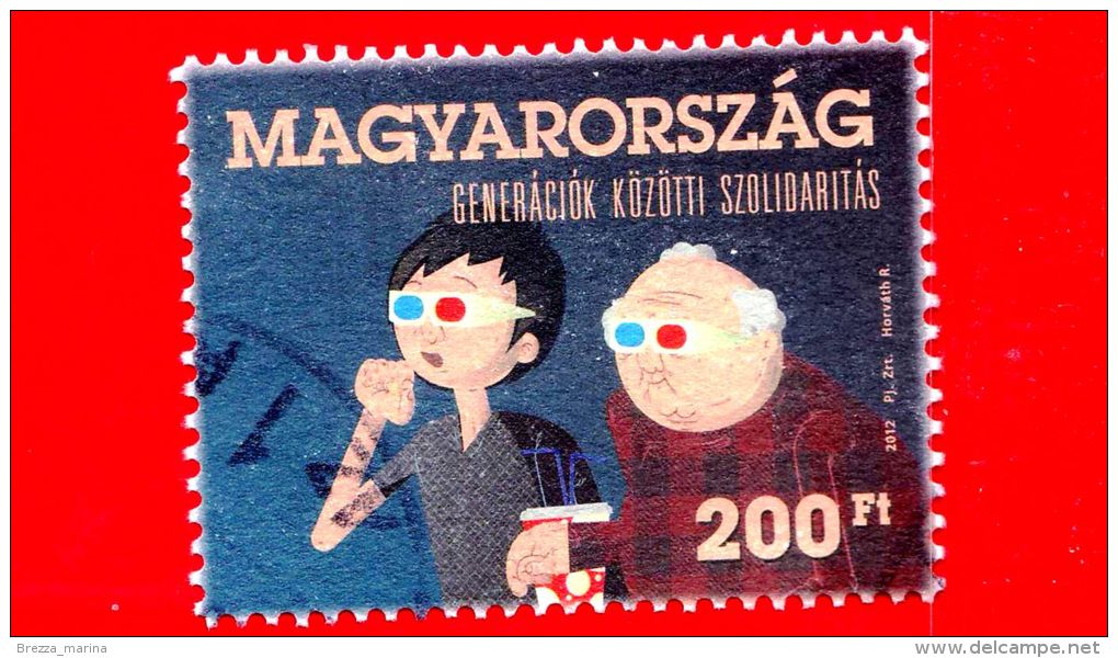 UNGHERIA - MAGYAR - 2012 - USATO - Solidarity Between Generations - 200 Ft - Used Stamps