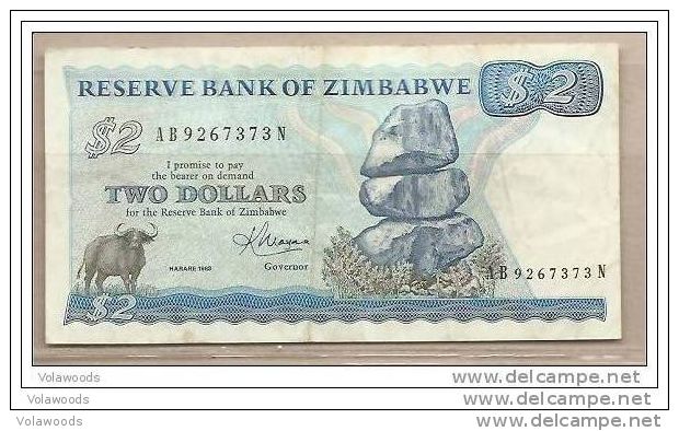 Zimbabwe - Banconota Circolata Da 2 Dollari P1-b - 1983 #18 - Zimbabwe