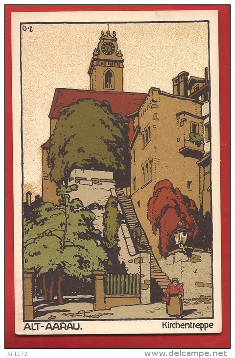 ADS-027 Litho Alt- Aarau, Kirchentreppe  Nicht Gelaufen. A. Trüb Aarau - Aarau