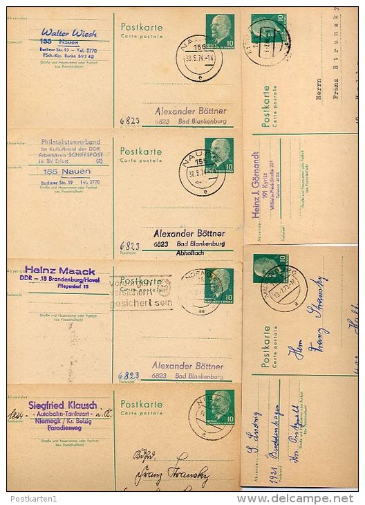 DDR  6 Postkarten P75 PLZ-Bereich 155-1922  Kat. 7,50 € - Postcards - Used