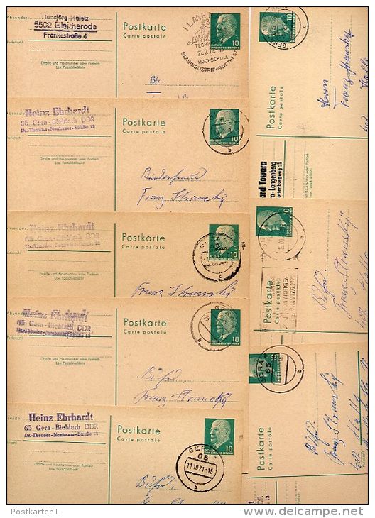 DDR  8 Postkarten P75 PLZ-Bereich 63-6503  Kat. 10,00 € - Postcards - Used