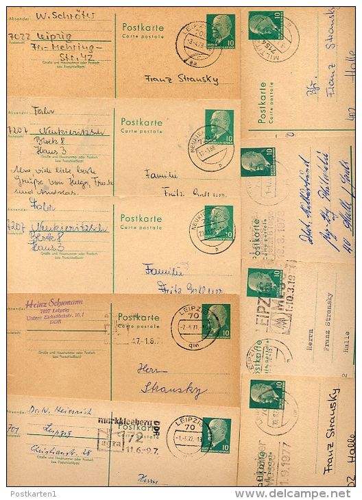 DDR  9 Postkarten P75 PLZ-Bereich 70-7207  Kat. 11,25 € - Postcards - Used