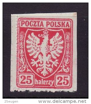 POLAND 1921 MICHEL NO: 61  Mint Without Gum - PRIVATE PERFORATION - Unused Stamps