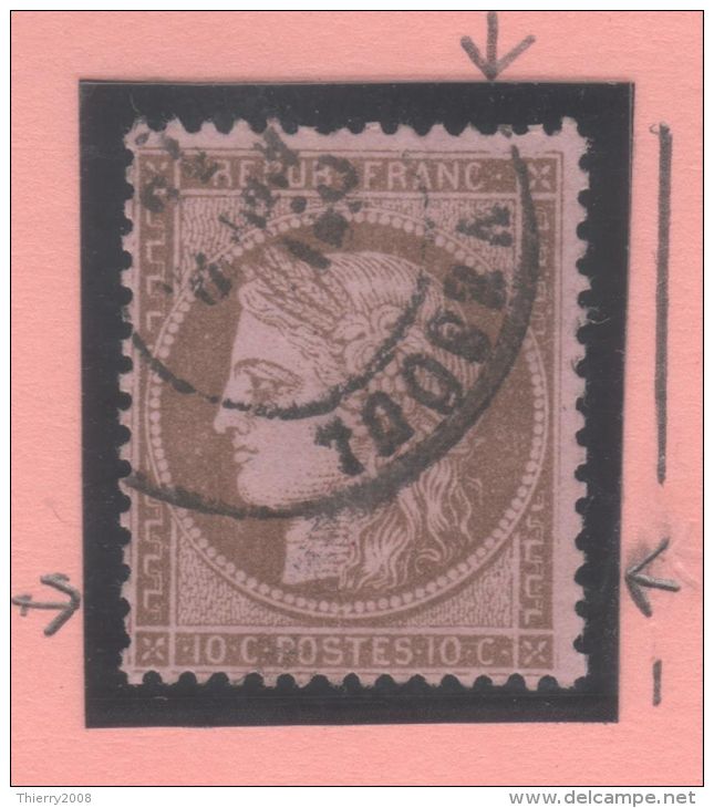 Cérès N° 58 (Variété, Filet Brisé) Avec Oblitération Cachet à Date  TTB - 1871-1875 Ceres