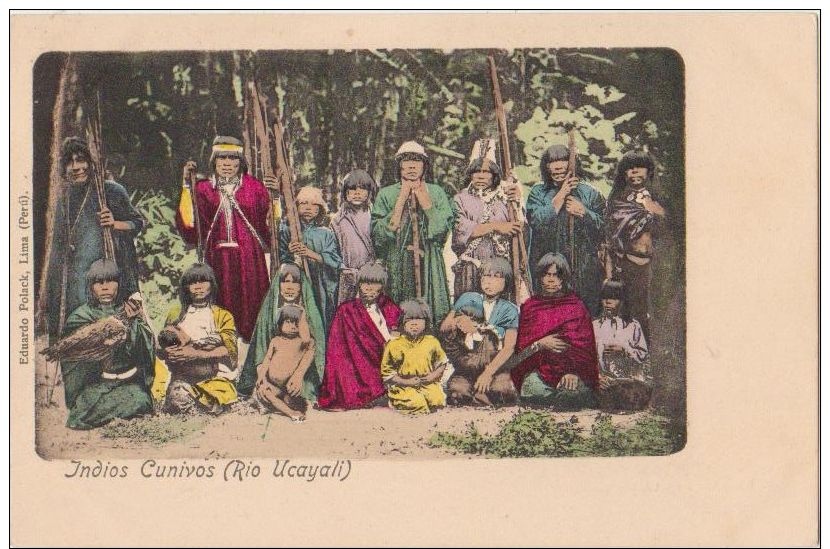 CPA PEROU PERU Ethnic Natives Indians Indios Cunivos Rio Ucayali Tinted 1904 - Pérou