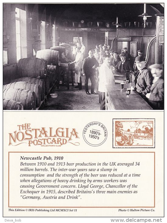 Postcard Newcastle Pub 1910 Public House Bar Drinker Beer Barrel Nostalgia Repro - Inns