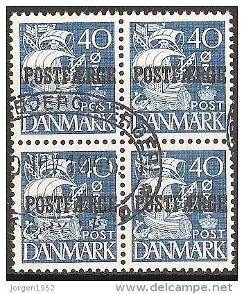 DENMARK #  POSTFÆRGE  STAMPS FROM YEAR 1942 BLOCK OF 4 - Pacchi Postali