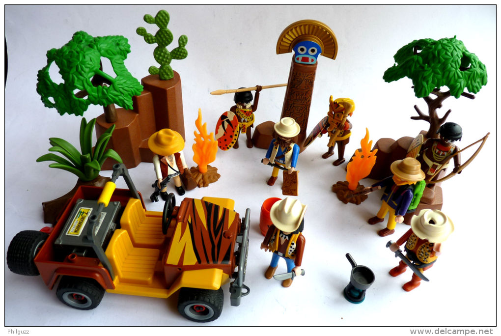 PLAYMOBIL   équivalence BOITE 3018 Safari Jeep + Tribu Africains 1998 - Playmobil