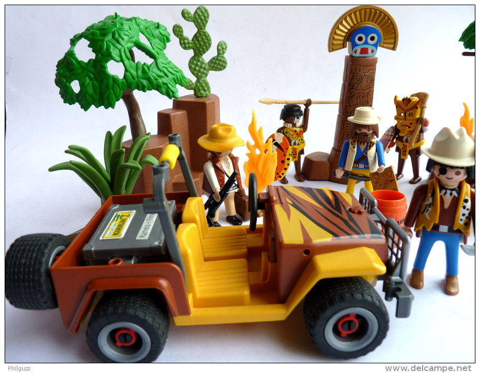 PLAYMOBIL   équivalence BOITE 3018 Safari Jeep + Tribu Africains 1998 - Playmobil