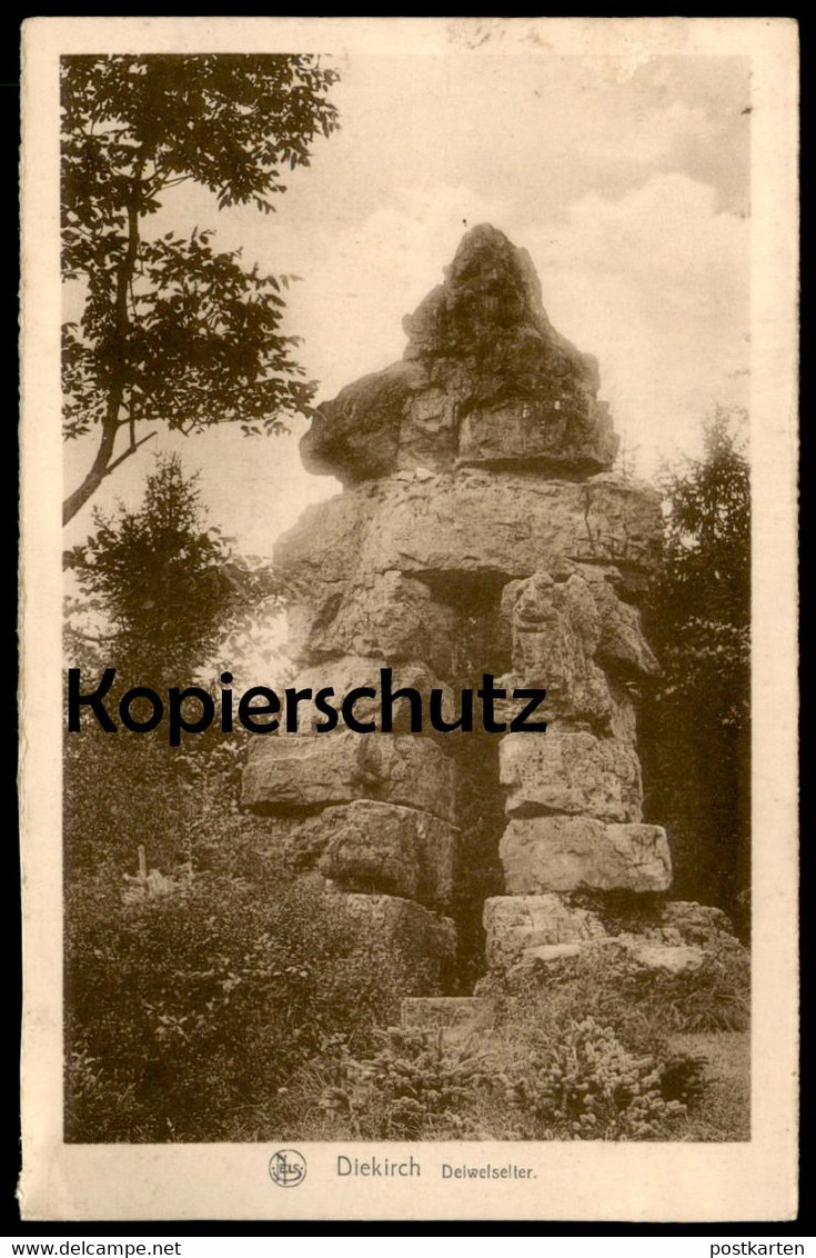 ALTE POSTKARTE DIEKIRCH DEIWELSELTER LOUXEMBURG Luxemburg Teufelsfels Teufel-Fels Rock Roche Cpa Postcard Ansichtskarte - Diekirch