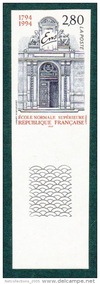 TIMBRE FRANCE NON DENTELES N°2907a BICENTENAIRE DE L'ECOLE NORMALE SUPERIEURE, PORCHE D'ENTREE - NEUF SANS CHARNIERES - Unclassified
