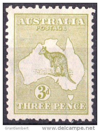 Australia 1915 Kangaroo 3d Olive 3rd Wmk Die 1 MH - - Ongebruikt