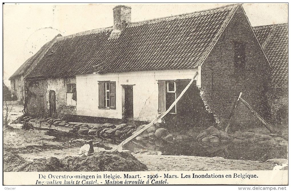 CASTEL - Moerzeke - Hamme - De Overstroomingen In Belgie Maart 1906 - Inondations -  Ingevallen Huis Te Castel - Hamme