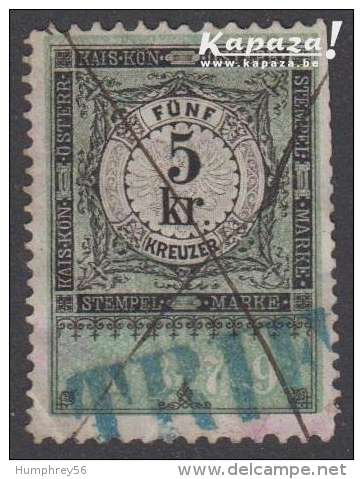 1879 - ÖSTERREICH - Steuer-Stempelmarke - AT STM177 + TRIENT - Fiscaux