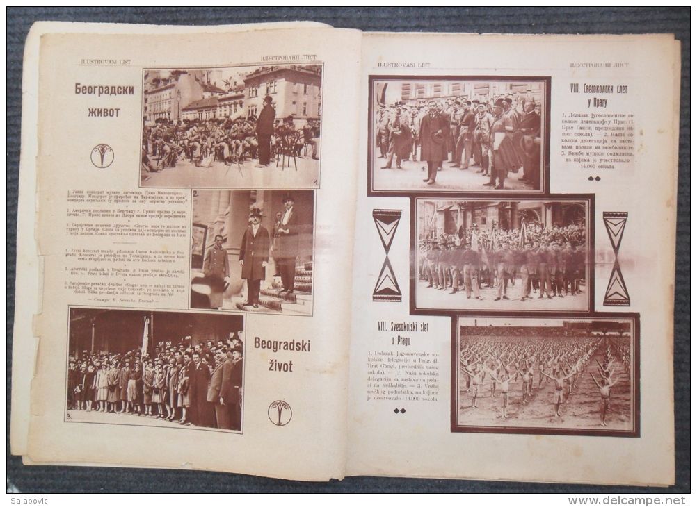 ILUSTROVANI LIST, ZAKLETVA HRVATSKOG SOKOLA U ZAGREBU   1926  KRALJEVINA SHS   2 SCANS - Zeitungen & Zeitschriften