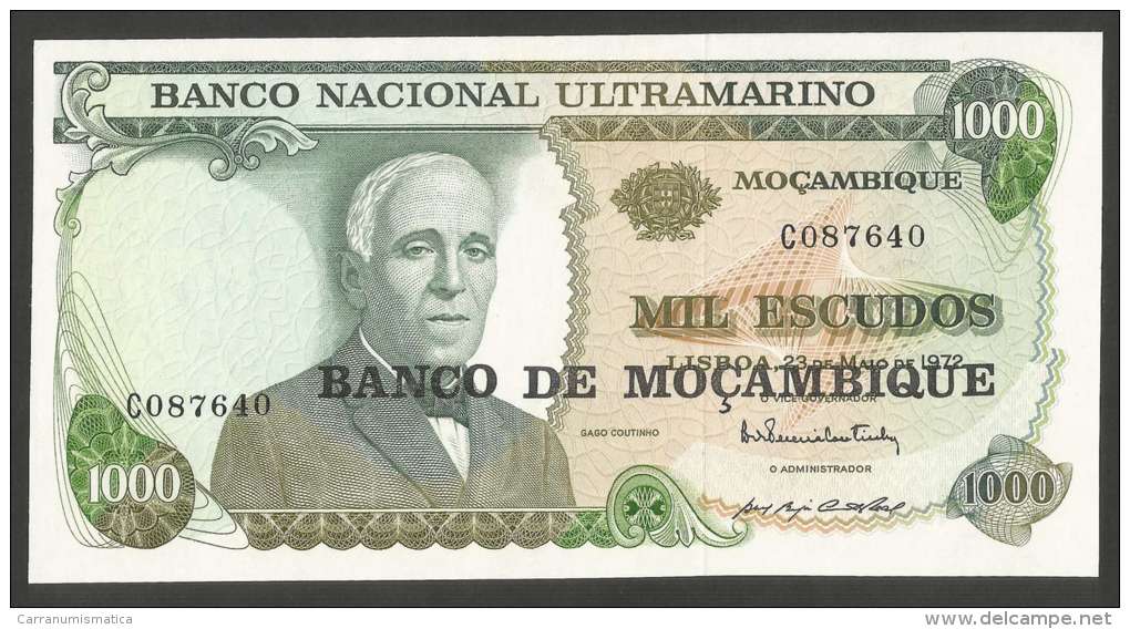 [NC] MOCAMBIQUE - BANCO NACIONAL ULTRAMARINO - 1000 ESCUDOS (1972) UNC - Mozambico