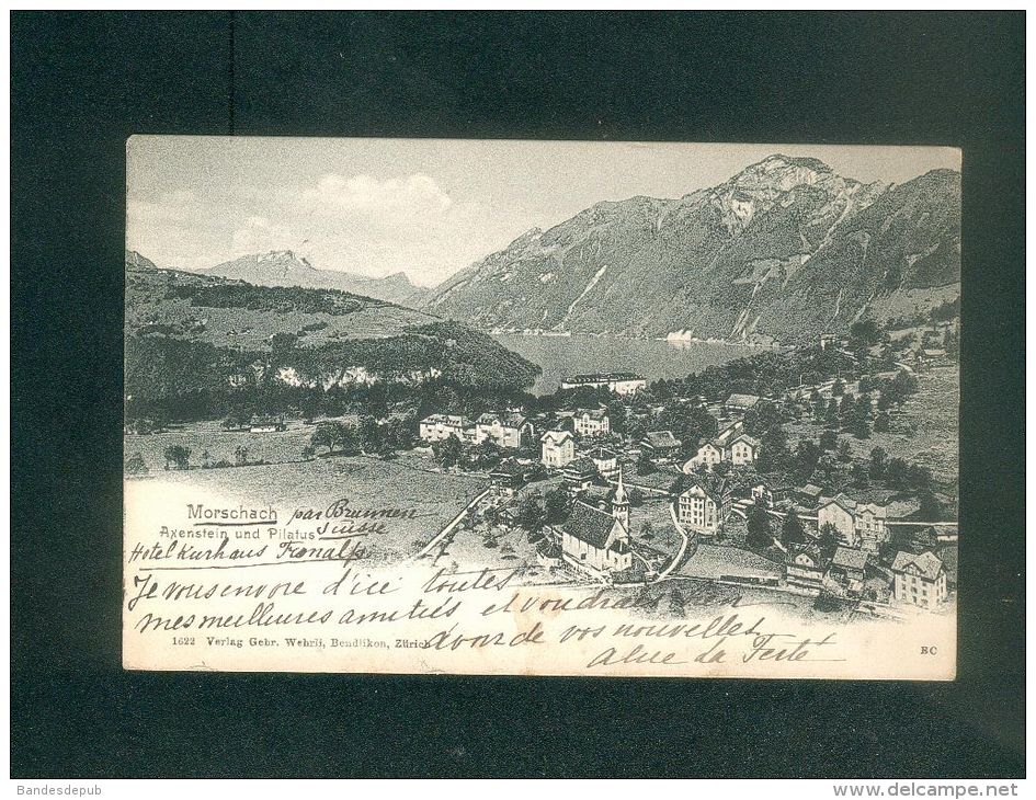 Suisse SZ - Morschach - Axenstein Und Pilatus ( Dos Simple Wehrli Noir & Blanc) - Morschach