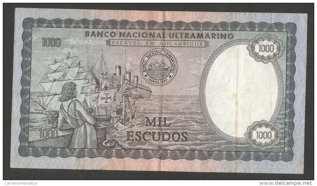 [NC] MOCAMBIQUE - BANCO NACIONAL ULTRAMARINO - 1000 ESCUDOS (1972) Don AFONSO V - Mozambico