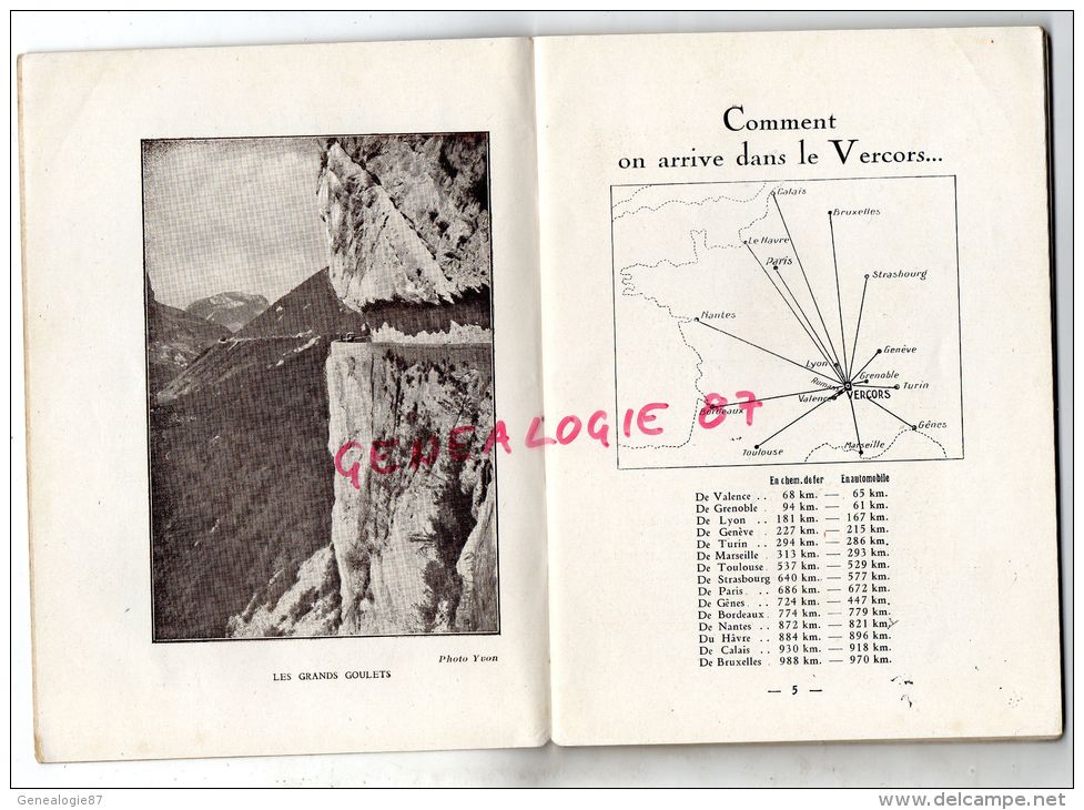 26-38- GUIDE ILLUSTRE DU VERCORS-SYNDICAT INITIATIVE LA CHAPELLE EN VERCORS1936-24 ITINERAIRES - Midi-Pyrénées