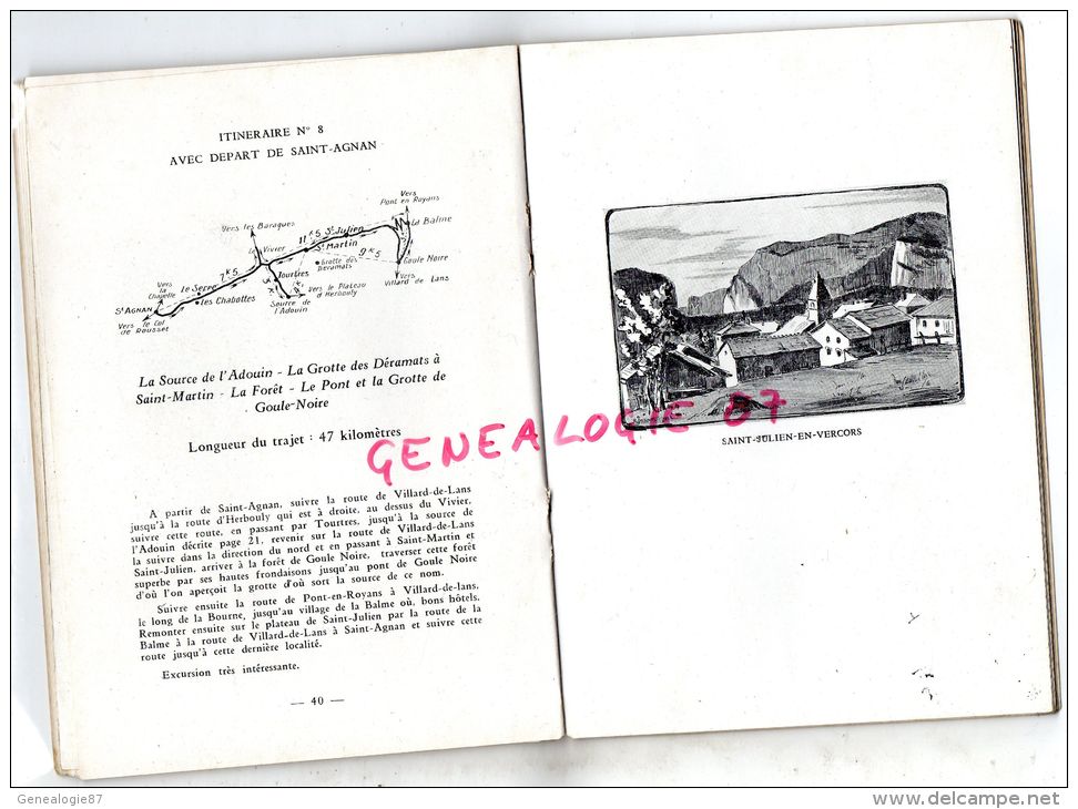 26-38- GUIDE ILLUSTRE DU VERCORS-SYNDICAT INITIATIVE LA CHAPELLE EN VERCORS1936-24 ITINERAIRES - Midi-Pyrénées