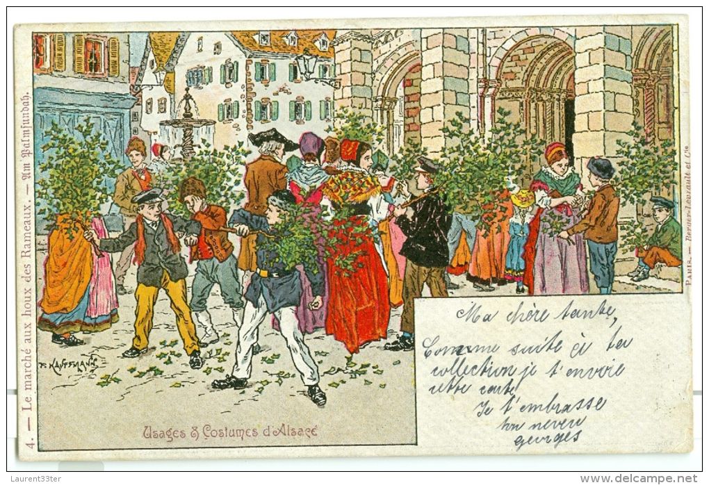 Usages Et Coutumes D'Alsace, Le Marché Aux Houx Des Rameaux ( Posté De Strasbourg) - Strasbourg