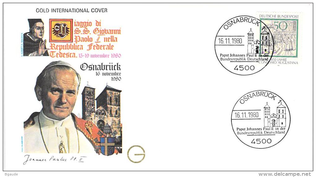 RELIGION CATHOLIQUE VOYAGE  PAPE  JEAN PAUL II   Pope John Paul II Papst Johannes Paul II  PAPA Jonas Paulius II - Storia Postale