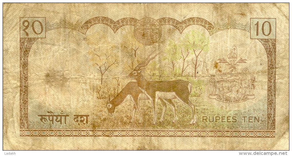 BILLET # NEPAL # 1974 # PICK 24 # BILLET CIRCULE # 10 ROUPIES # - Népal