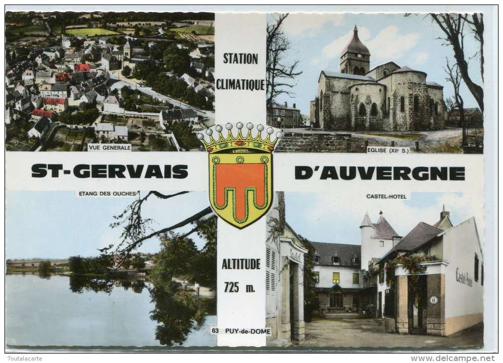 CPSM 63 ST GERVAIS D AUVERGNE MULTI VUES    Grand Format 15 X 10,5 - Saint Gervais D'Auvergne