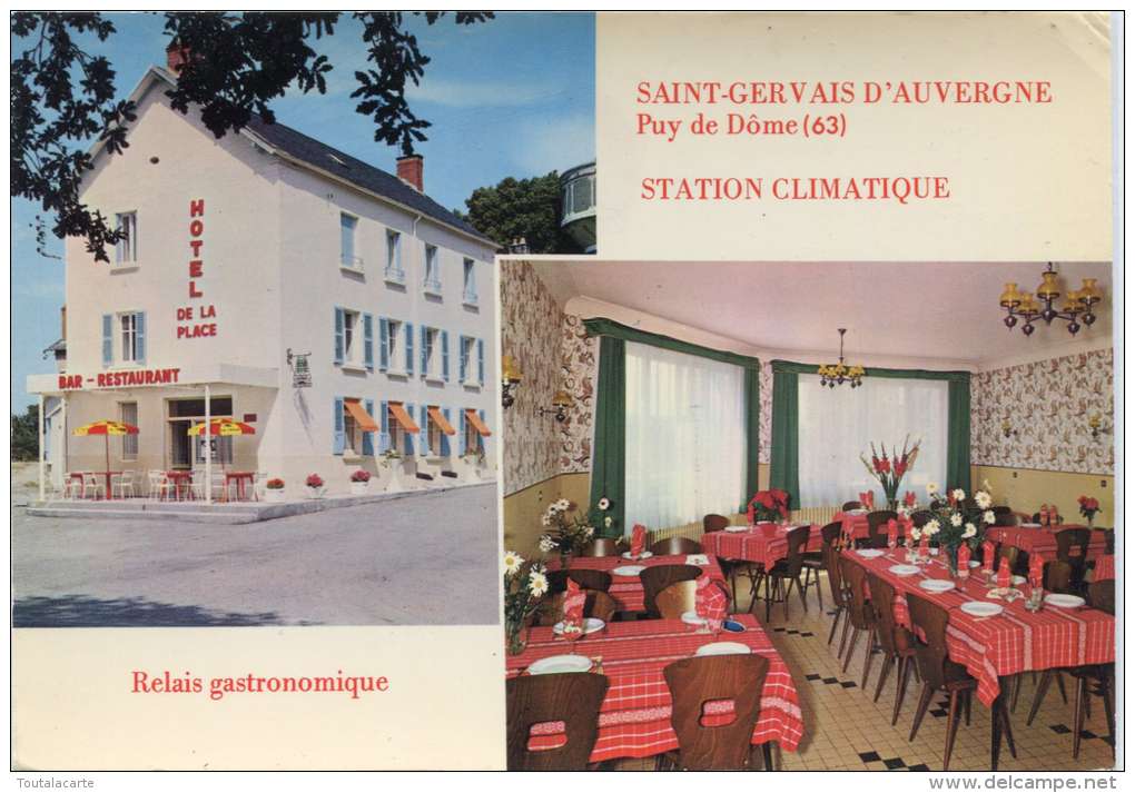 CPSM 63 ST GERVAIS D AUVERGNE HOTEL DE LA PLACE     Grand Format 15 X 10,5 - Saint Gervais D'Auvergne