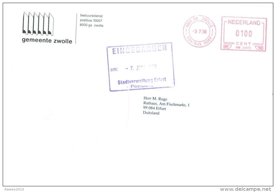 Niederlande Zwolle Stempel Postbus 1998 Gemeente Zwolle - Franking Machines (EMA)