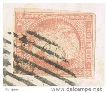 5701. Carta Entera MADRID 1858. Parrilla Madrid. FALSO Postal Tipo 17 F - Briefe U. Dokumente