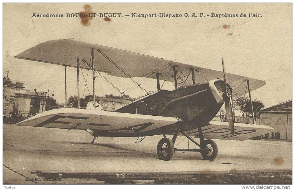 Aérodrome Bourget-Duguy - Avion " Nieuport-Hispano C.A.F. - Baptêmes De L'air  -1932 ( Voir Verso ) - Autres & Non Classés