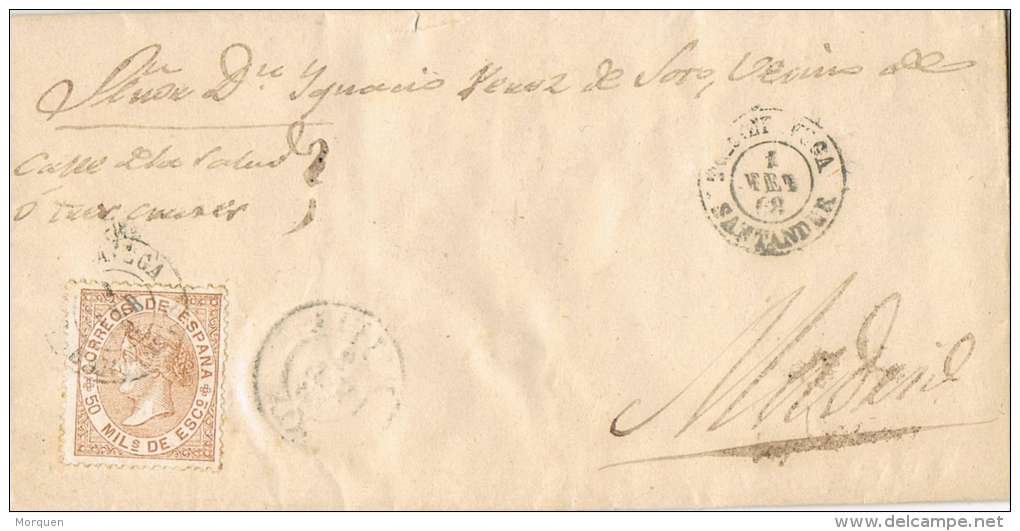 5706. Carta Entera NOVALES (Santander) 1868, Fechador Torrelavega - Briefe U. Dokumente